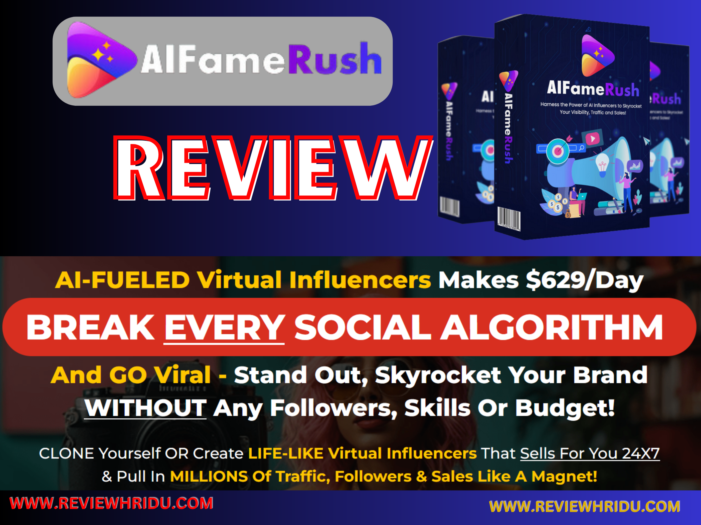 AiFameRush Review || AI-FUELED Virtual Influencers Makes $629/Day